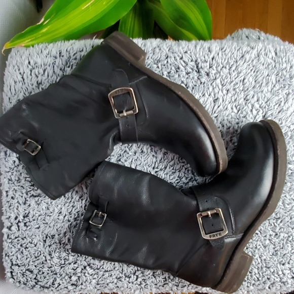 Frye Shoes - FRYE GENUINE LEATHER MOTORCYCLE BOOTS